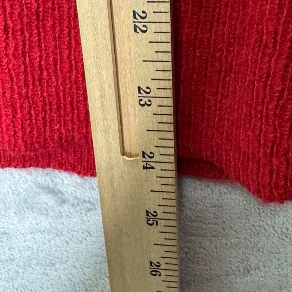 LOFT Sweater Womens Small Red Holiday Sweater Mohair Wool Blend Pullover - Picture 8 of 8